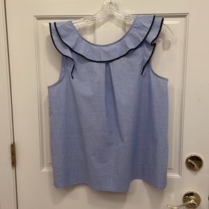 J. Crew chambray ruffle top size 10